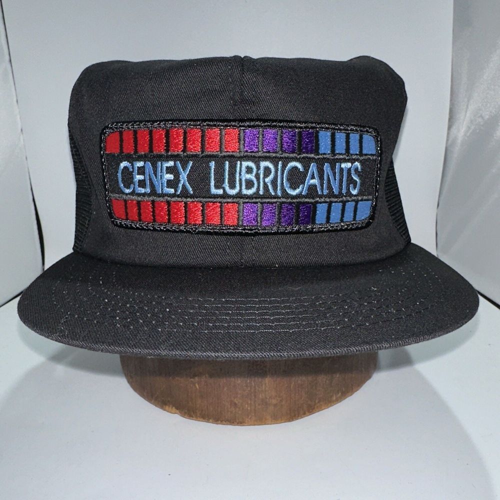 K-Products Snapback Cenex Lubricants  Trucker Mesh Patch Hat Black- Vintage‎